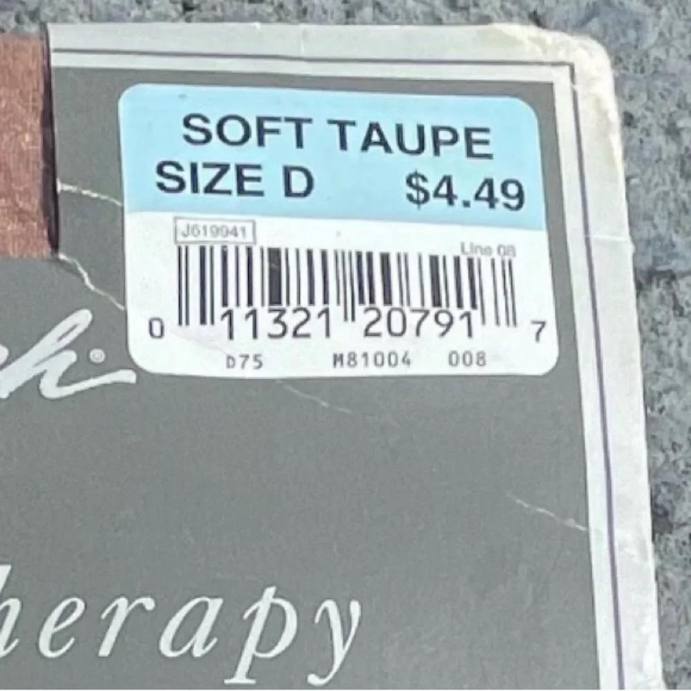 Nice Touch Support Therapy Light Toning Leg Control Top Pantyhose Taupe Size D